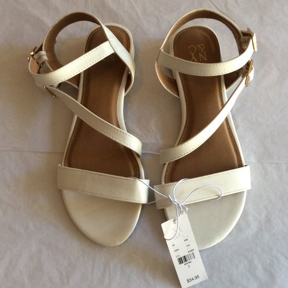 New York & Company Shoes - NY&CO White Single Strap Sandal 127C